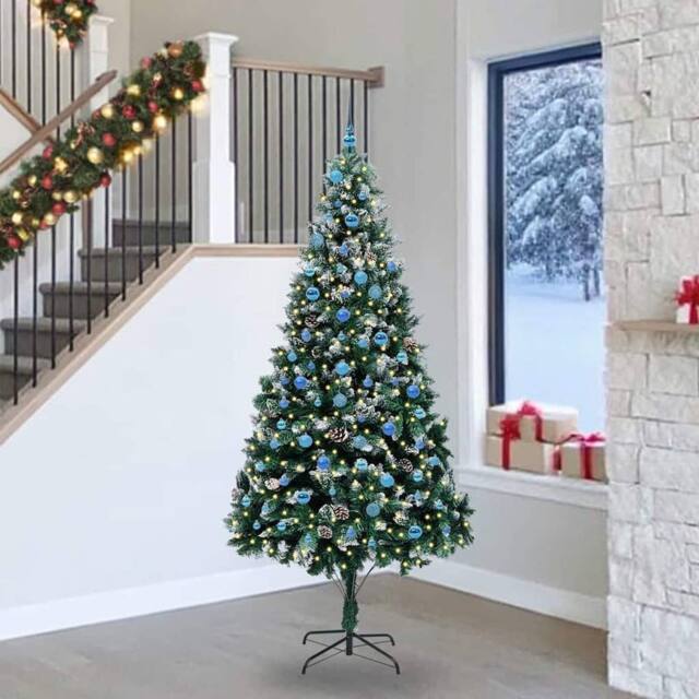 Berkfield Home Artificial Christmas Tree with 300 LEDs with Stand Green 240 cm - image 1