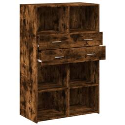 Berkfield Home Highboard Smoked Oak 80x42.5x124 cm Engineered Wood in Brown - thumbnail 7