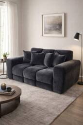 Stratus Interiors Jacob Modern Bubble Cloud Sofa for Stylish Living Rooms in Dark Grey - thumbnail 3