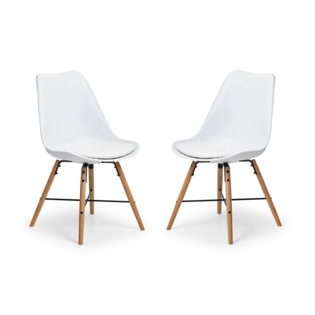 Cheshire Rosedale Elegant White Seat & Oak Legs Dining Chairs - Set of 2 - image 1