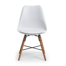 Cheshire Rosedale Elegant White Seat & Oak Legs Dining Chairs - Set of 2 - thumbnail 3