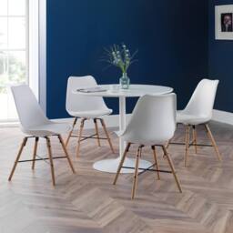 Cheshire Rosedale Elegant White Seat & Oak Legs Dining Chairs - Set of 2 - thumbnail 5