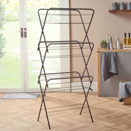 OHS 3 Tier Clothes Dryer Airer Foldable Clothing Rack Drying Horse 15m in Black - thumbnail 2
