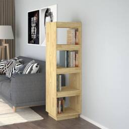 Berkfield Home Book Cabinet/Room Divider 40x35x135 cm Solid Pinewood in Natural - Size: 40 x 35 x 135 cm - thumbnail 2