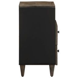 Berkfield Home Bedside Cabinet Light Grey 50x33x60 cm Solid Wood Mango - Size: 50 x 33 x 60 cm - thumbnail 4