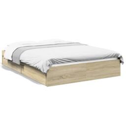 Berkfield Home Bed Frame with Drawers without Mattress Sonoma Oak 120x200 cm in Light Tan - Size: Small Double - thumbnail 1