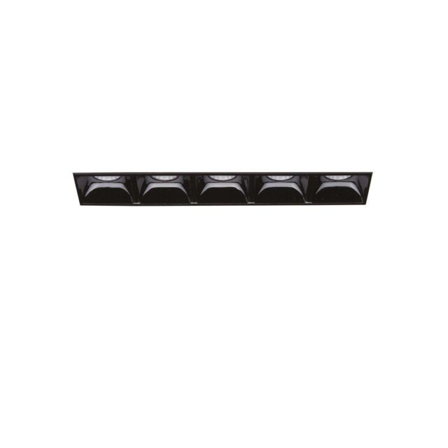 Netlighting Lika Rectangle 5 Light Trimless Recessed Downlight Black 141cm 4000K in White