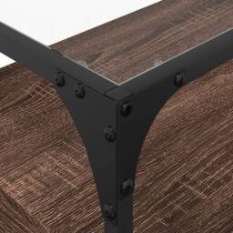 Berkfield Home TV Cabinet with Glass Top Brown Oak 60x35x51 cm Engineered Wood - Size: 60 x 35 x 51 cm - thumbnail 8