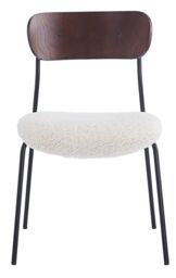 Nordlys Set of 2 Industrial Metal Wood Dining Chairs in White - thumbnail 7