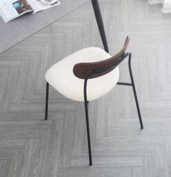 Nordlys Set of 2 Industrial Metal Wood Dining Chairs in White - thumbnail 6