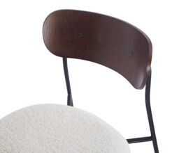 Nordlys Set of 2 Industrial Metal Wood Dining Chairs in White - thumbnail 4