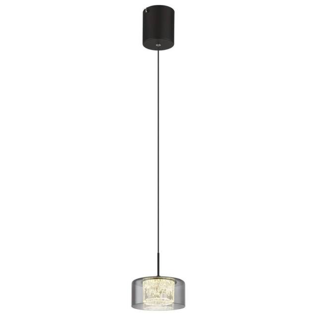 Netlighting Fogsy Slim Pendant Matt Black Smoke Glass Shade LED 4000K - image 1