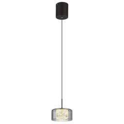 Netlighting Fogsy Slim Pendant Matt Black Smoke Glass Shade LED 4000K - thumbnail 1