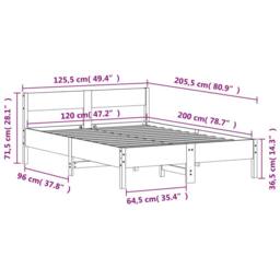 Berkfield Home Bed Frame without Mattress 120x200 cm Solid Wood Pine in Natural - Size: Small Double - thumbnail 9