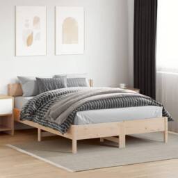 Berkfield Home Bed Frame without Mattress 120x200 cm Solid Wood Pine in Natural - Size: Small Double - thumbnail 2
