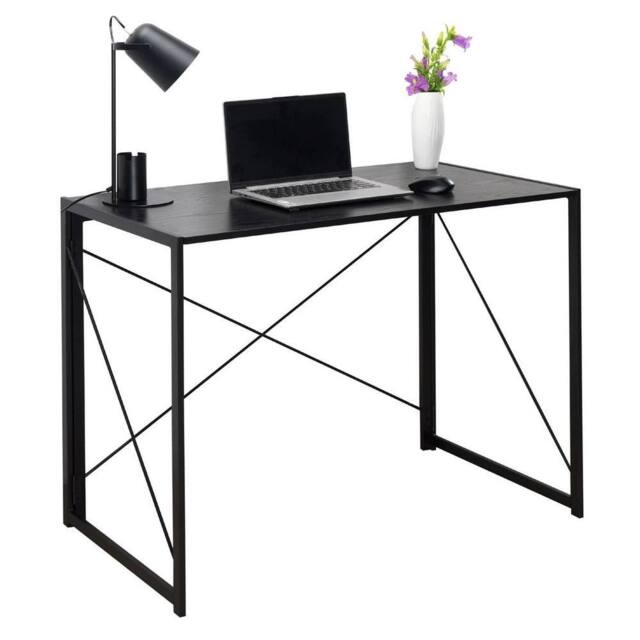 Havendro Black Folding Computer Desk Wooden Foldable Study Coffee - image 1