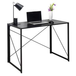 Havendro Black Folding Computer Desk Wooden Foldable Study Coffee - thumbnail 1