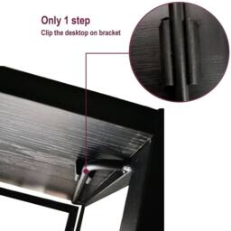 Havendro Black Folding Computer Desk Wooden Foldable Study Coffee - thumbnail 5