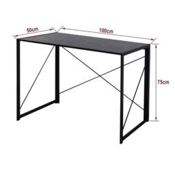 Havendro Black Folding Computer Desk Wooden Foldable Study Coffee - thumbnail 2