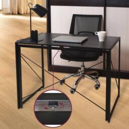 Havendro Black Folding Computer Desk Wooden Foldable Study Coffee - thumbnail 4