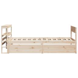 Berkfield Home Full Bed Frame without Mattress 75x190 cm Small Single Solid Wood Pine in Light Tan - thumbnail 7