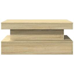 Berkfield Home Coffee Table with LED Lights Sonoma Oak 90x50x40 cm in Brown - Size: 90 x 50 x 40 cm - thumbnail 7