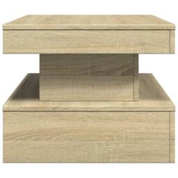 Berkfield Home Coffee Table with LED Lights Sonoma Oak 90x50x40 cm in Brown - Size: 90 x 50 x 40 cm - thumbnail 8