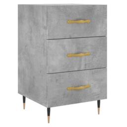 Berkfield Home Modern Bedside Cabinet Concrete Grey 40x40x66 cm Engineered Wood - Size: 40 x 40 x 66 cm - thumbnail 3