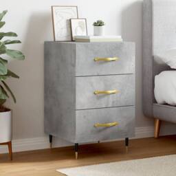 Berkfield Home Modern Bedside Cabinet Concrete Grey 40x40x66 cm Engineered Wood - Size: 40 x 40 x 66 cm - thumbnail 2