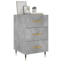 Berkfield Home Modern Bedside Cabinet Concrete Grey 40x40x66 cm Engineered Wood - Size: 40 x 40 x 66 cm - thumbnail 1