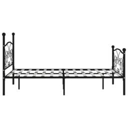 Berkfield Home Elegant Bed Frame with Slatted Base Black Metal 160x200 cm - thumbnail 4