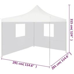 Berkfield Home Professional Folding Party Tent with 2 Sidewalls 3x3 m Steel White - thumbnail 9