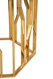 Orsina Contemporary Hexagonal Side Table, Sturdy Metal Side Table For Livingroom, Hexagonal Design Bedside Table in Gold - thumbnail 4