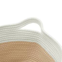 Berkfield Home Storage Basket Beige & White √ò40x25 cm Cotton - Size: 40x25 cm - thumbnail 6
