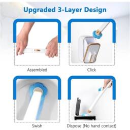 NESTLUNE Disposable Toilet Brush Disposable Toilet Brush Set in Blue - thumbnail 5
