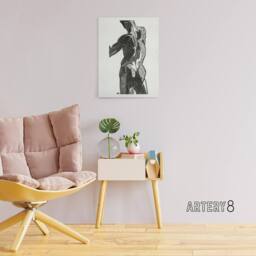 "Artery8 Anatomical study of gluteal muscles Stolk Canvas Wall Art Print in White - Size: W18"" x H24""" - thumbnail 3