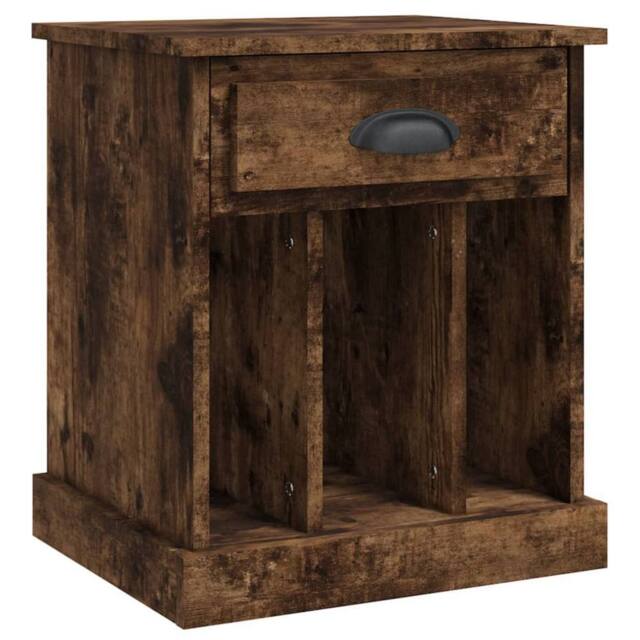 Berkfield Home Bedside Cabinet Smoked Oak 43x36x50 cm in Brown - Size: 43 x 36 x 50 cm - image 1