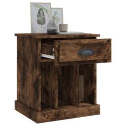Berkfield Home Bedside Cabinet Smoked Oak 43x36x50 cm in Brown - Size: 43 x 36 x 50 cm - thumbnail 5