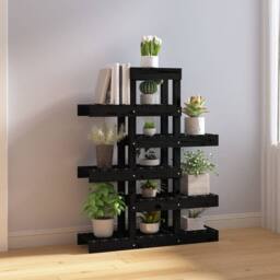 Berkfield Home Plant Stand Black 85x25x109.5 cm Solid Wood Pine