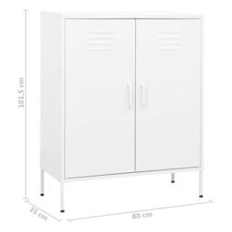 Berkfield Home Storage Cabinet White 80x35x101.5 cm Steel - thumbnail 9