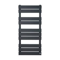 Bathroom Kingdom Queenstown Anthracite Designer Flat Panel Heated Towel Rail 1000x450mm in Grey - thumbnail 1
