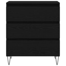 Berkfield Home Sideboard with Drawers Black Oak 60x35x70 cm Engineered Wood - Size: 60 x 35 x 70 cm - thumbnail 6