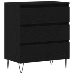 Berkfield Home Sideboard with Drawers Black Oak 60x35x70 cm Engineered Wood - Size: 60 x 35 x 70 cm - thumbnail 2