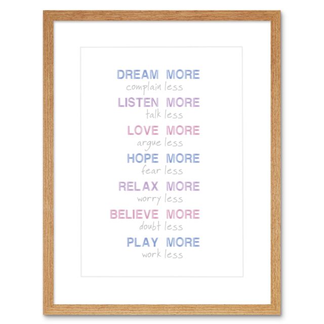 "Artery8 Wall Art Print Dream More Complain Less Framed in Beige - Size: W7"" x H9""" - image 1
