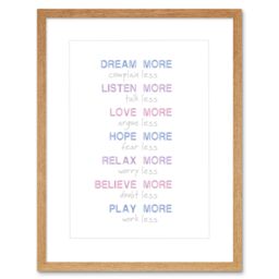 "Artery8 Wall Art Print Dream More Complain Less Framed in Beige - Size: W7"" x H9""" - thumbnail 1