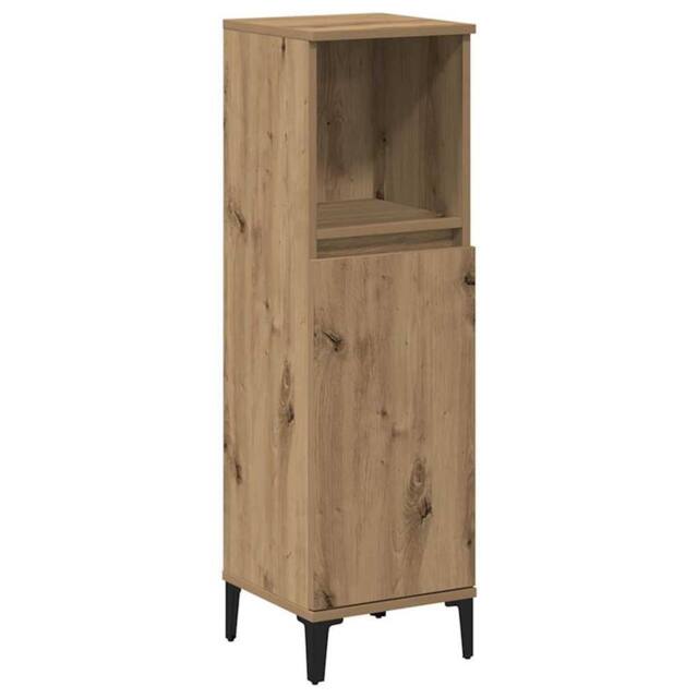 Berkfield Home Bathroom Cabinet Artisan Oak 30x30x100 cm Engineered Wood in Brown - Size: 30 x 30 x 100 cm - image 1