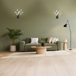 Happy Homewares Modern Birch Wall Light Fixture with Clear Acrylic Leaves in Black - thumbnail 7