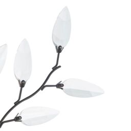 Happy Homewares Modern Birch Wall Light Fixture with Clear Acrylic Leaves in Black - thumbnail 5