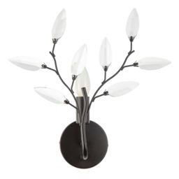 Happy Homewares Modern Birch Wall Light Fixture with Clear Acrylic Leaves in Black - thumbnail 8