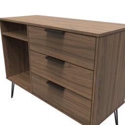 Ready Assembled 2 U Fuji 3 Drawer TV Unit (Ready Assembled) in Walnut - thumbnail 4
